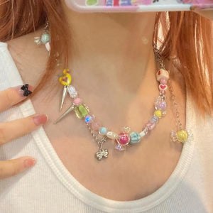 Cute Colorful Beaded Niche Bracelet Necklace